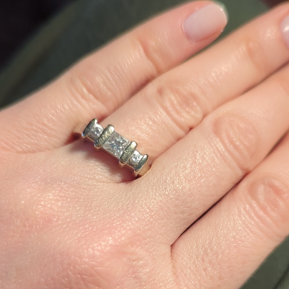 Fair Trade white gold engagement ring, real diamonds